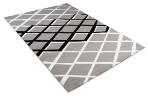 Teppich Dream Modern Kurzflor Grau Schwarz Weiß Karo