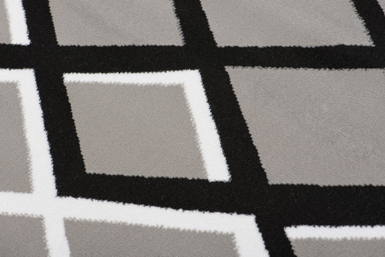 Teppich Dream Modern Kurzflor Grau Schwarz Weiß Karo