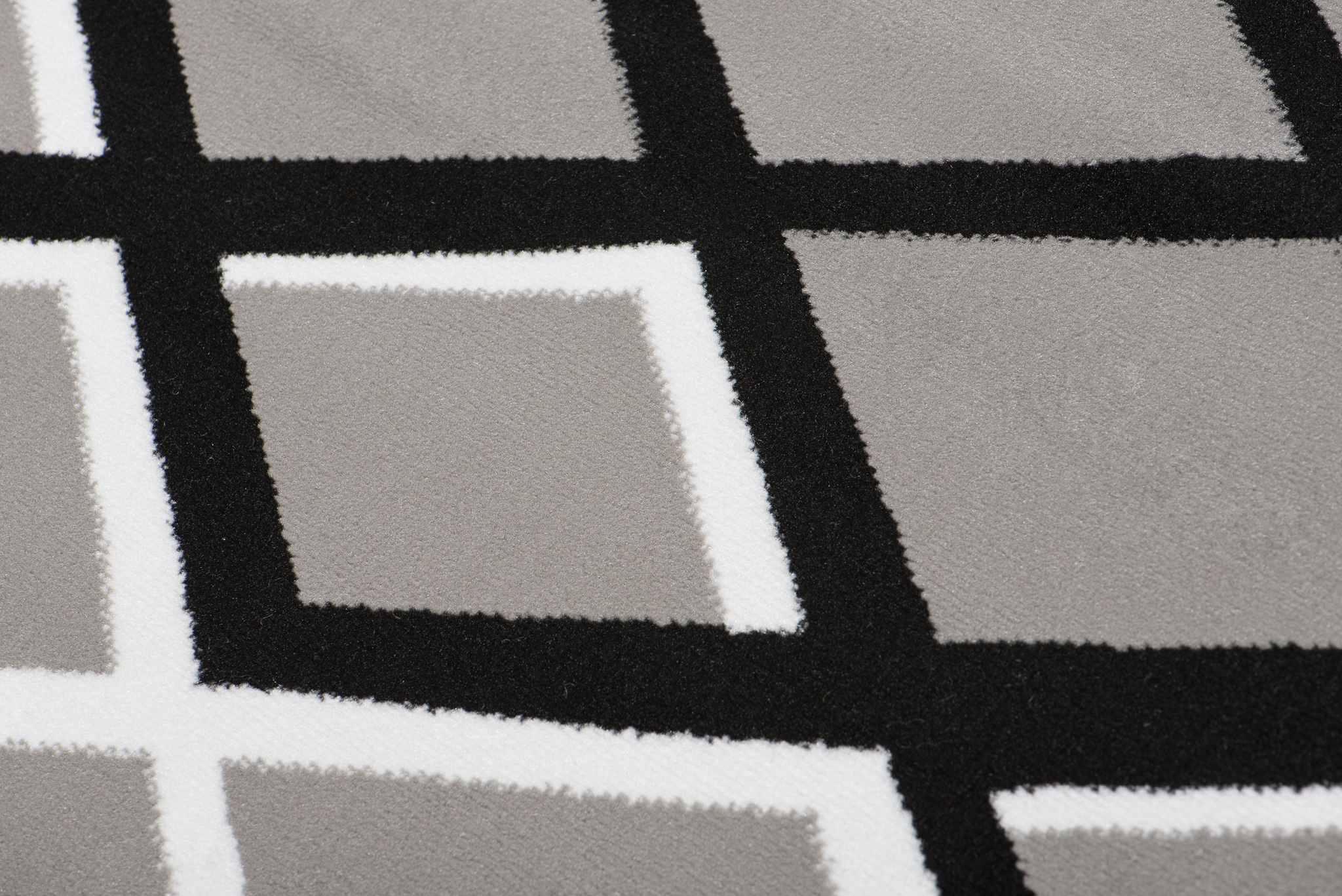 Teppich Dream Modern Kurzflor Grau Schwarz Weiß Karo