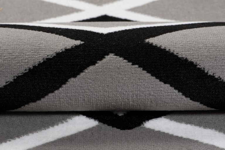 Teppich Dream Modern Kurzflor Grau Schwarz Weiß Karo