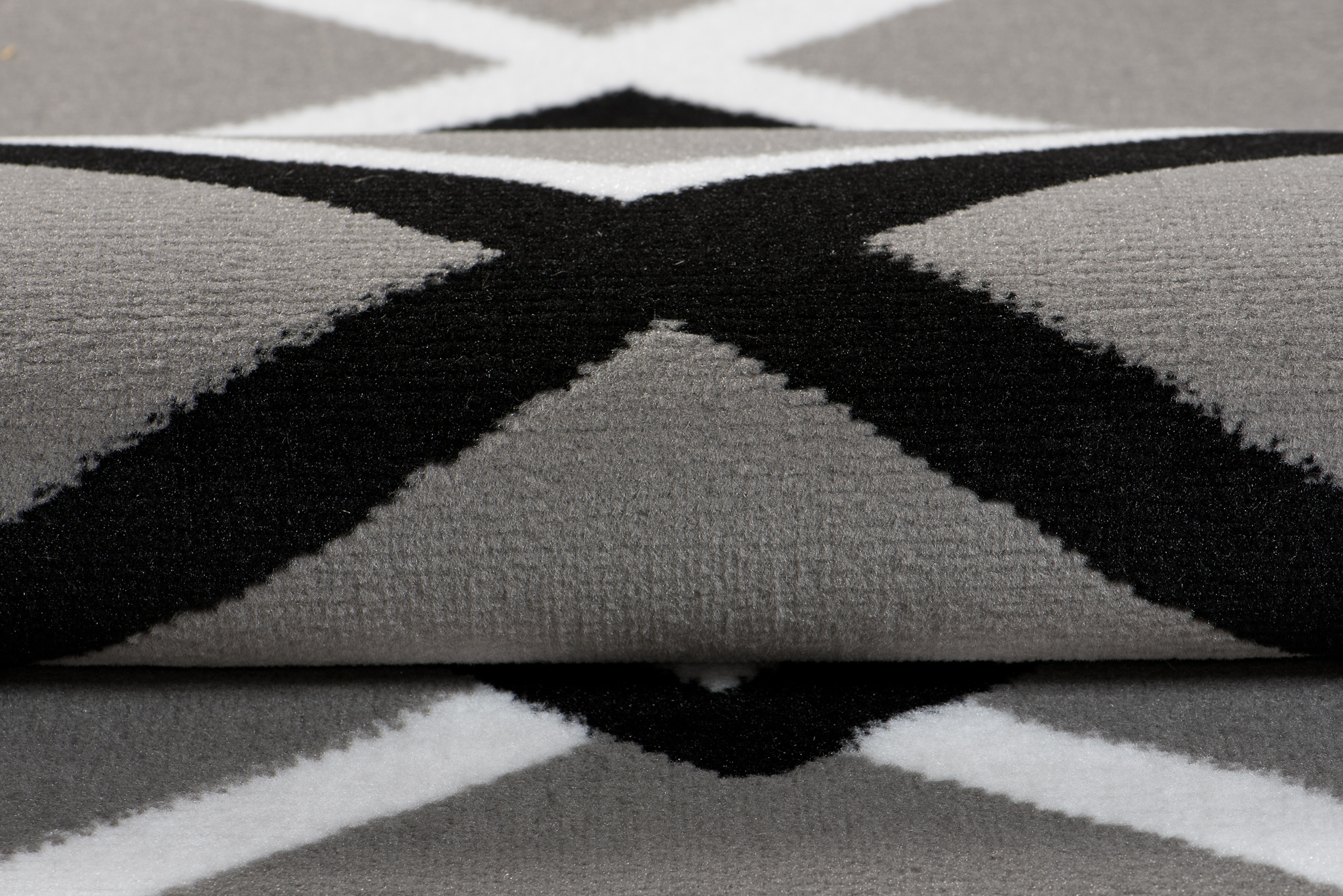 Teppich Dream Modern Kurzflor Grau Schwarz Weiß Karo