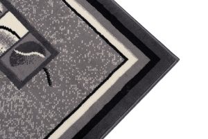 Teppich Dream Grau Geometrisch Blumen Rahmen