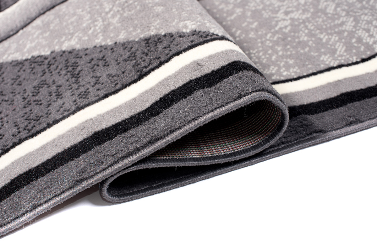 Teppich Dream Grau Geometrisch Blumen Rahmen