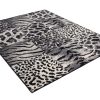 Teppich Dream Grau Schwarz Tiermotiv Quadrate