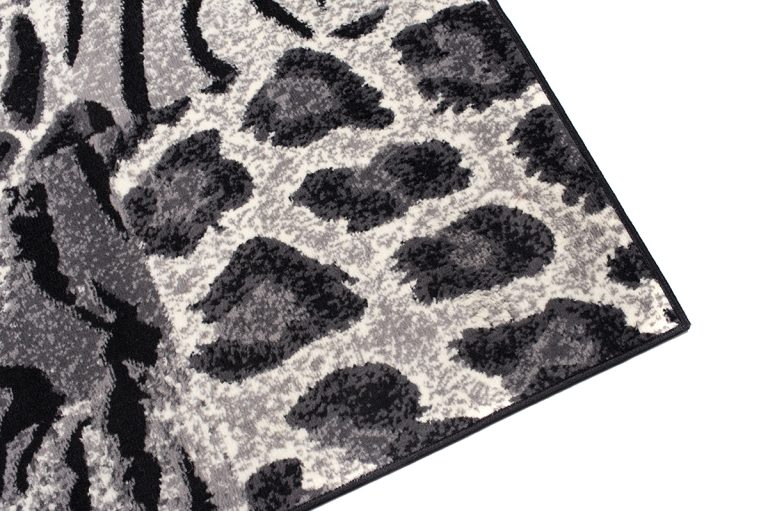 Teppich Dream Grau Schwarz Tiermotiv Quadrate