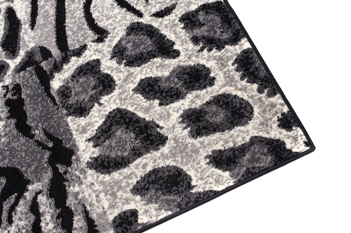 Teppich Dream Grau Schwarz Tiermotiv Quadrate