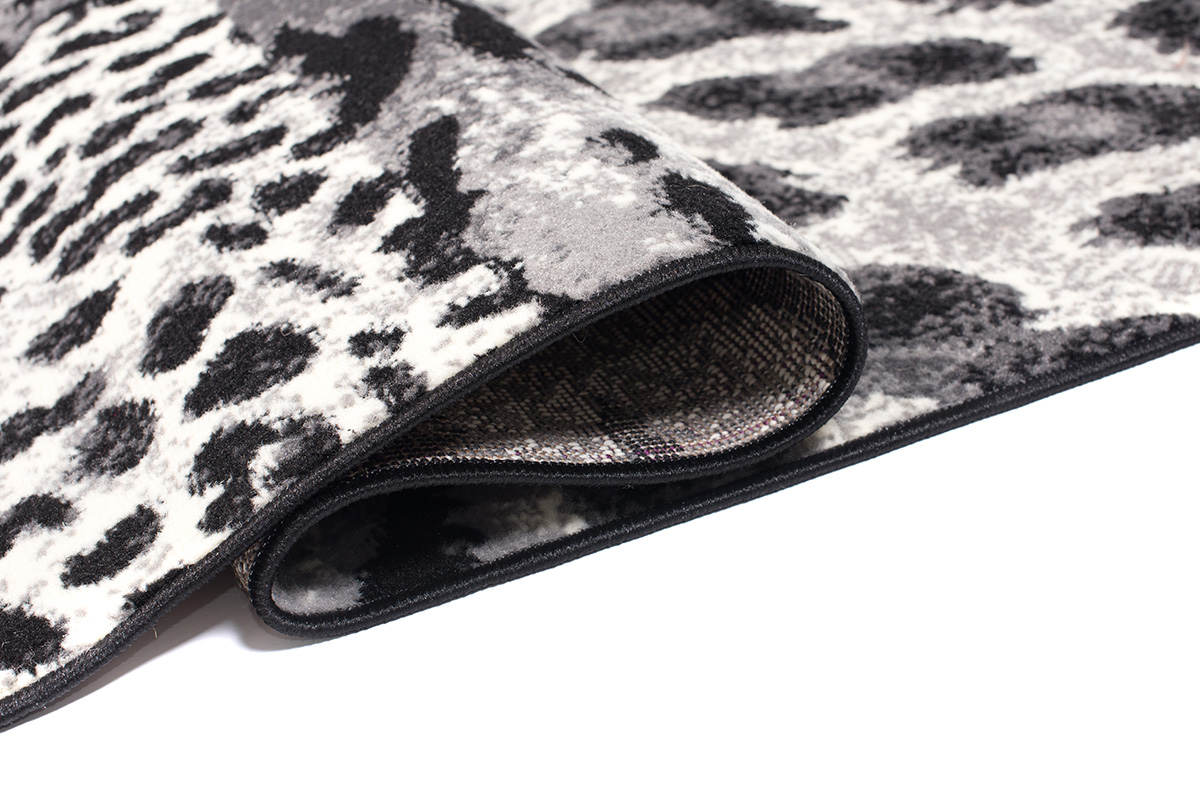 Teppich Dream Grau Schwarz Tiermotiv Quadrate