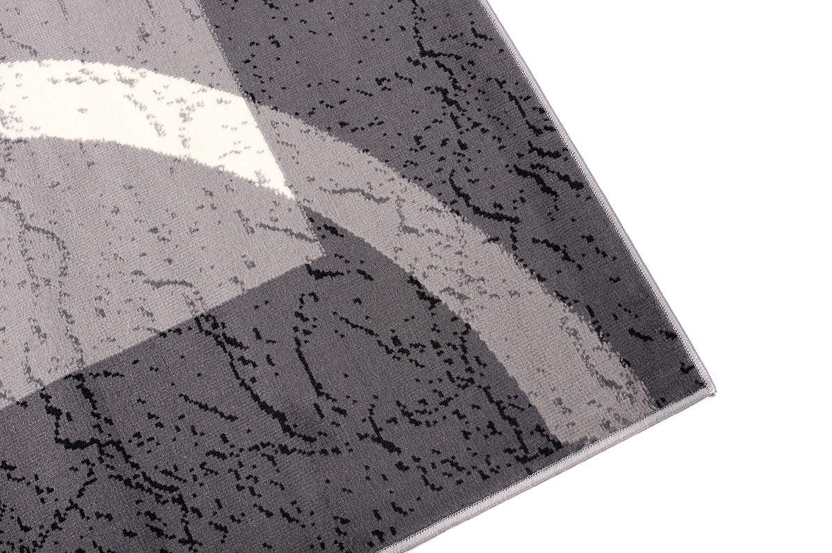 Teppich Dream Grau Weiß Rahmen Kreise