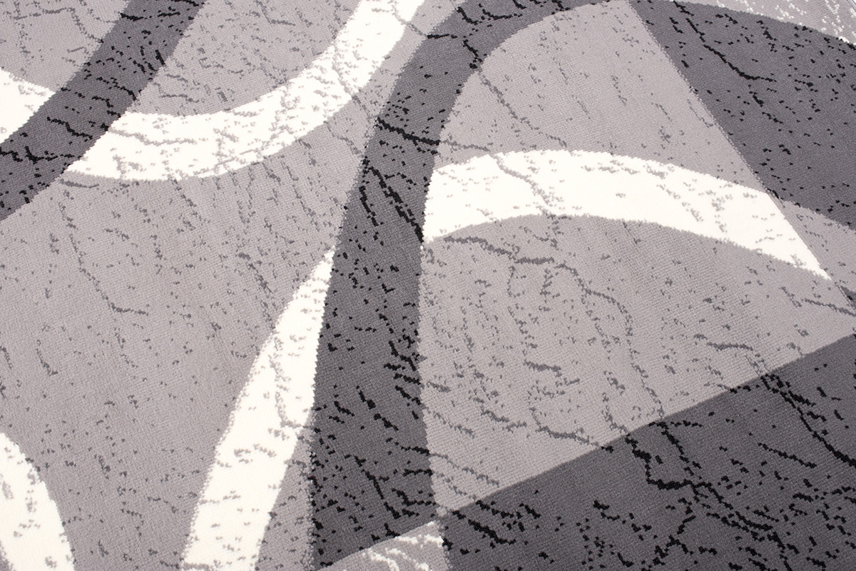 Teppich Dream Grau Weiß Rahmen Kreise