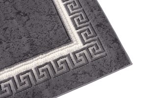 Teppich Dream Grau Rot Blumen Quadrate