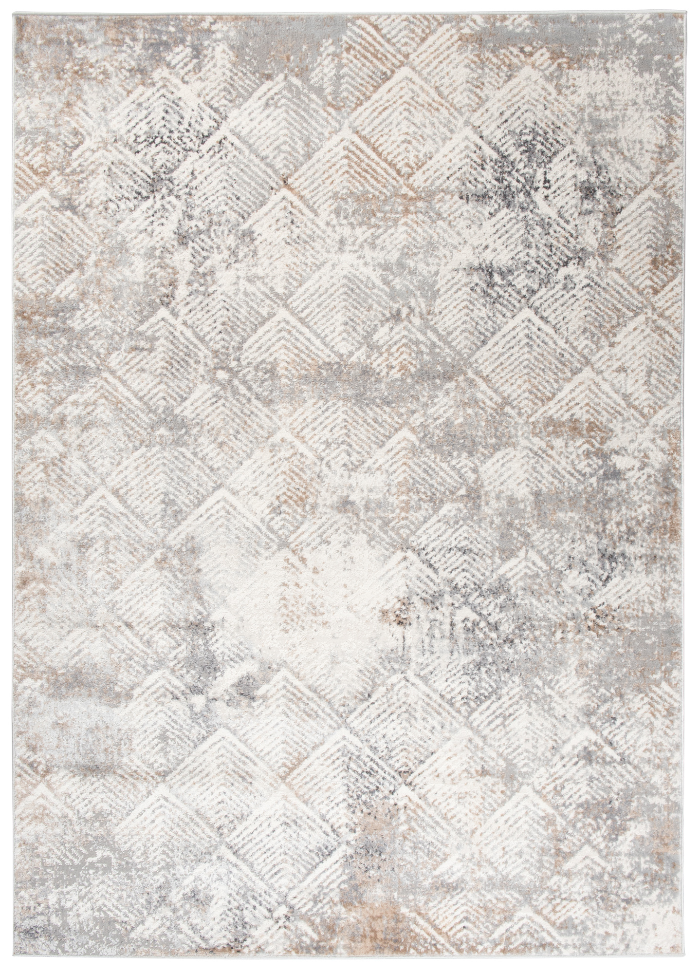 Teppich Valley Grau Beige Geometrisch Quadrat