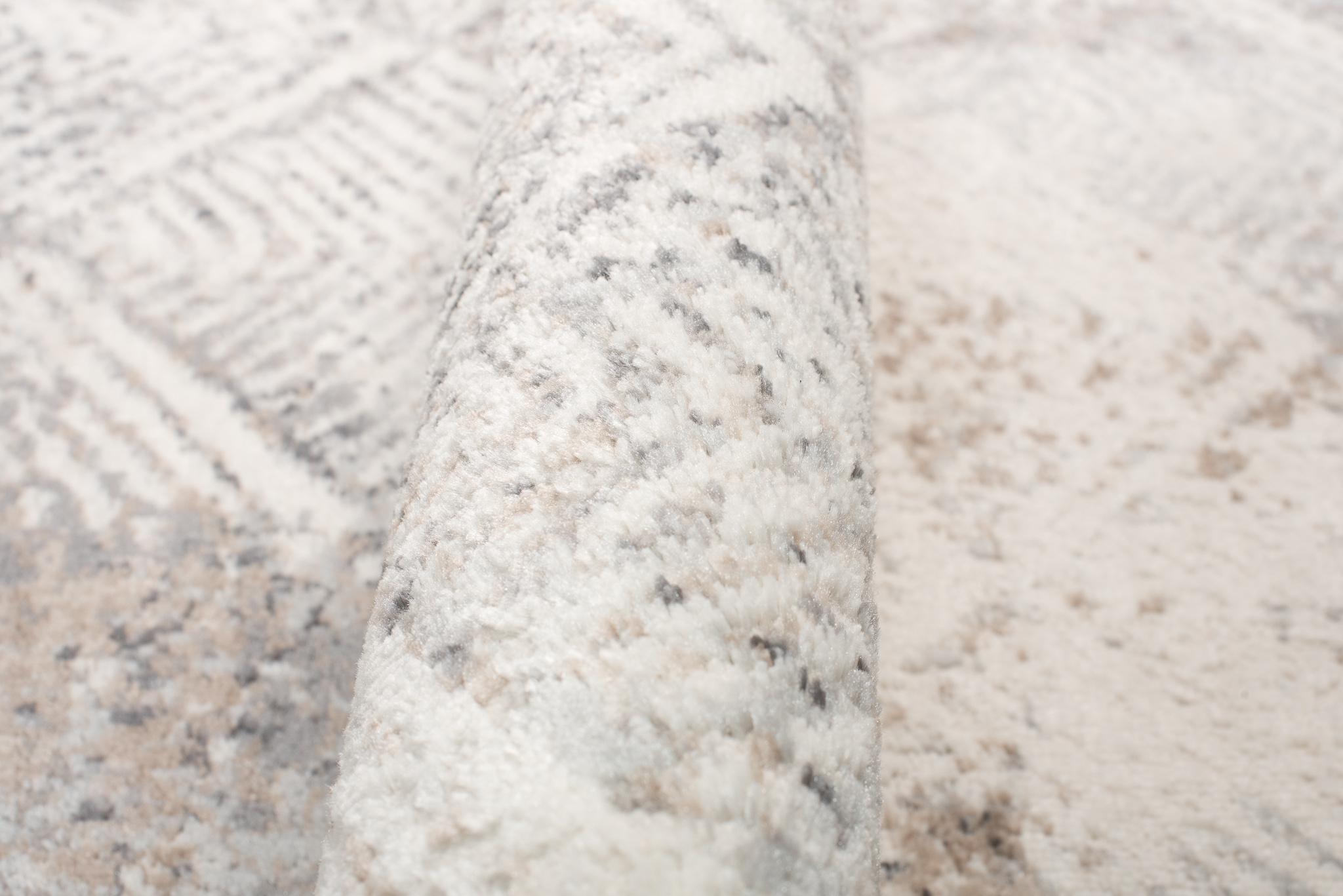 Teppich Valley Grau Beige Geometrisch Quadrat