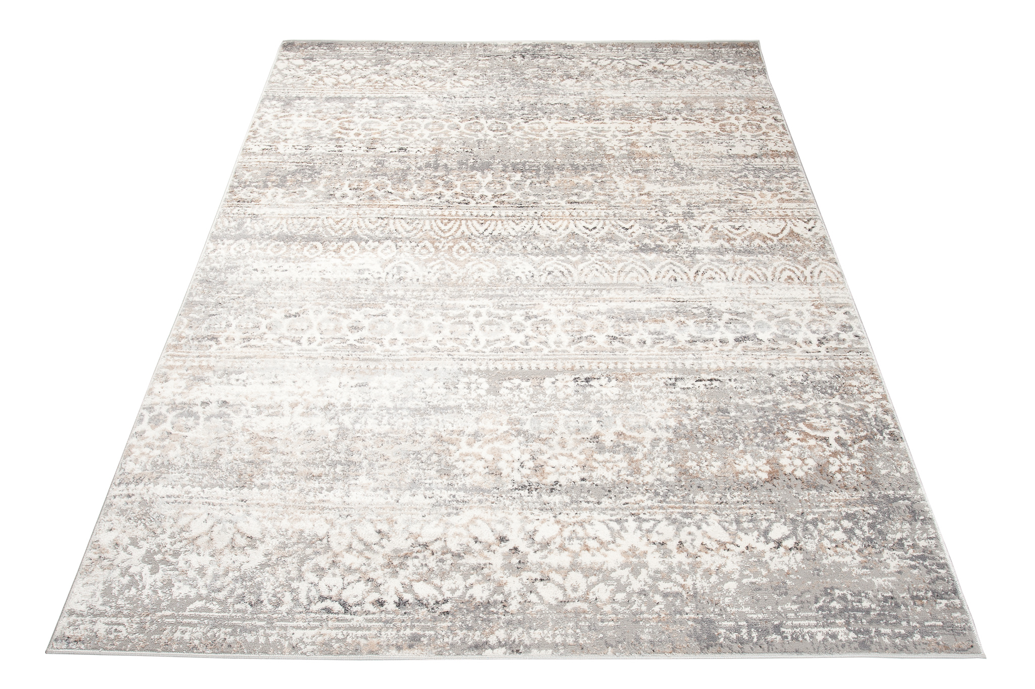 Teppich Valley Grau Mehrfarbig Vintage Blumen