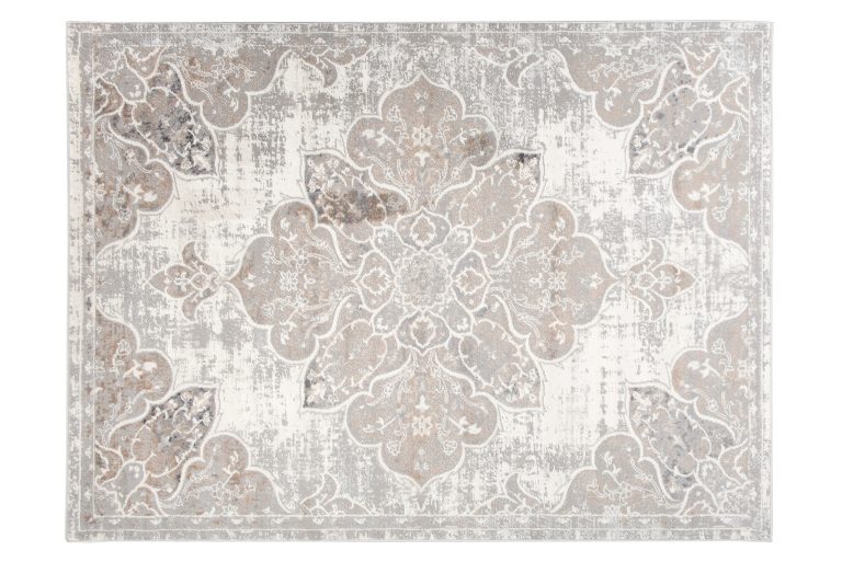 Teppich Valley Grau Beige Vintage Blumen