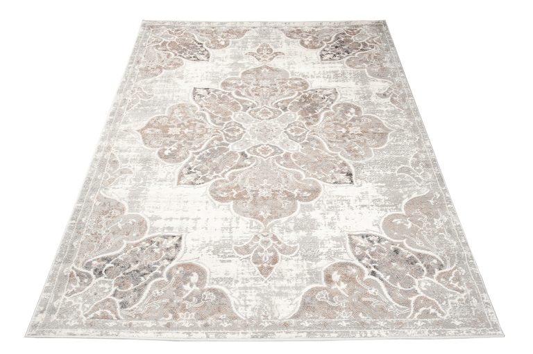 Teppich Valley Grau Beige Vintage Blumen