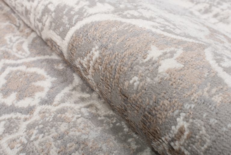 Teppich Valley Grau Beige Vintage Blumen