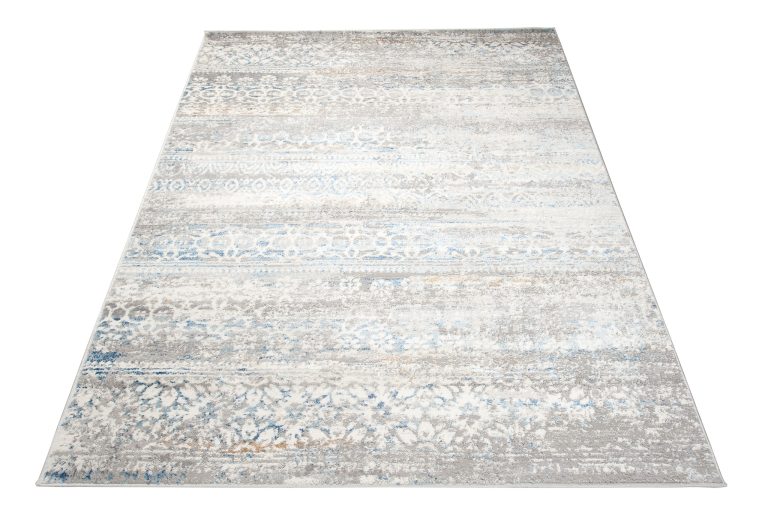 Teppich Valley Grau Blau Blumen Vintage