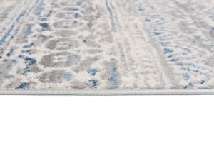 Teppich Valley Grau Blau Blumen Vintage
