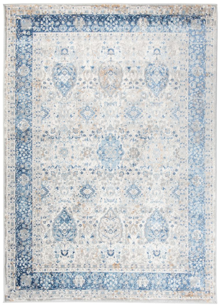 Teppich Valley Grau Blau Ornamente Vintage