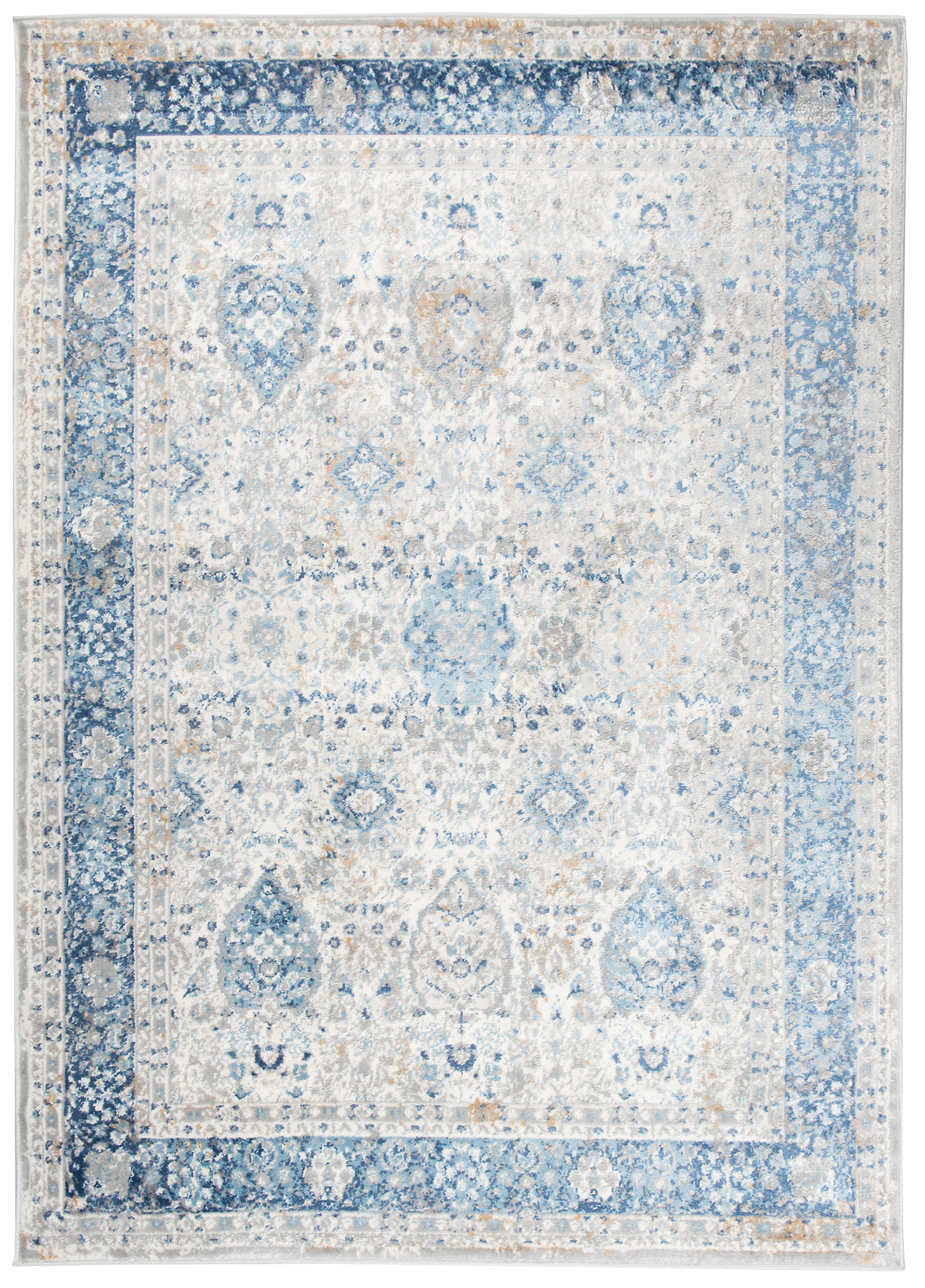 Teppich Valley Grau Blau Ornamente Vintage