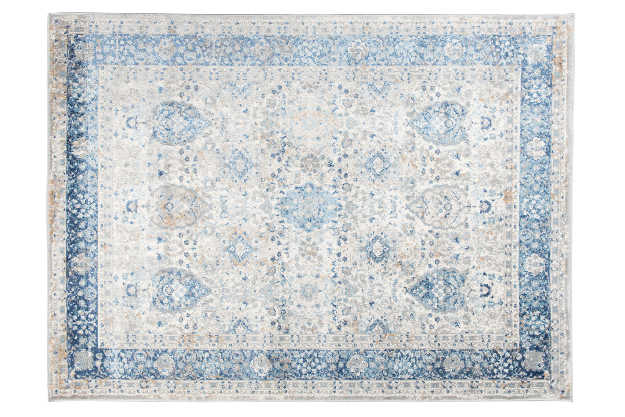 Teppich Valley Grau Blau Ornamente Vintage