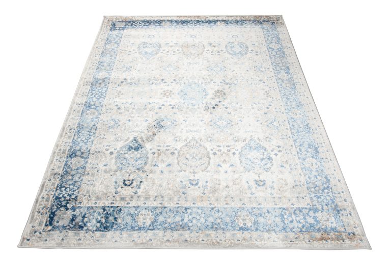 Teppich Valley Grau Blau Ornamente Vintage