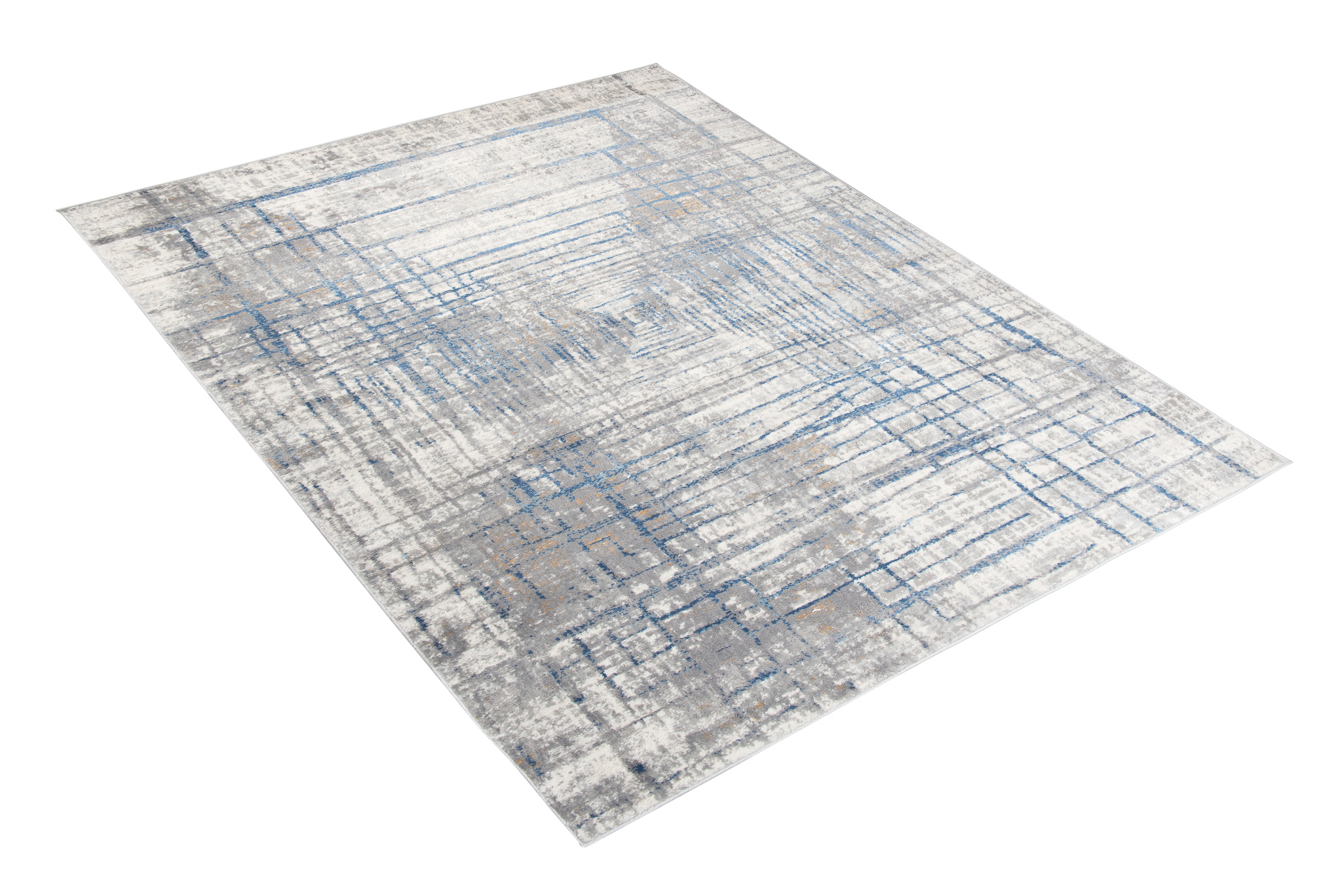 Teppich Valley Grau Blau Abstrakt Linien