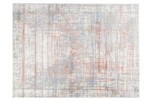 Teppich Valley Grau Lachsfarbe Abstrakt Linien