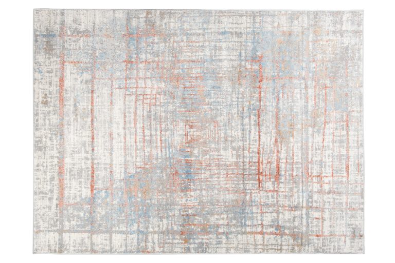 Teppich Valley Grau Lachsfarbe Abstrakt Linien