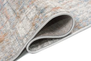 Teppich Valley Grau Lachsfarbe Abstrakt Linien