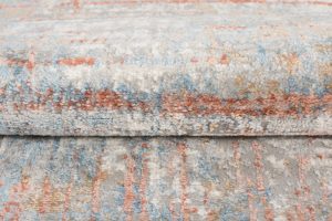 Teppich Valley Grau Lachsfarbe Abstrakt Linien