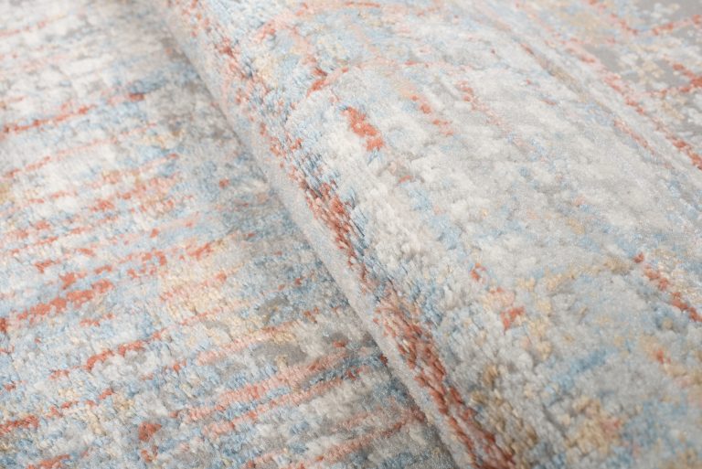 Teppich Valley Grau Lachsfarbe Abstrakt Linien