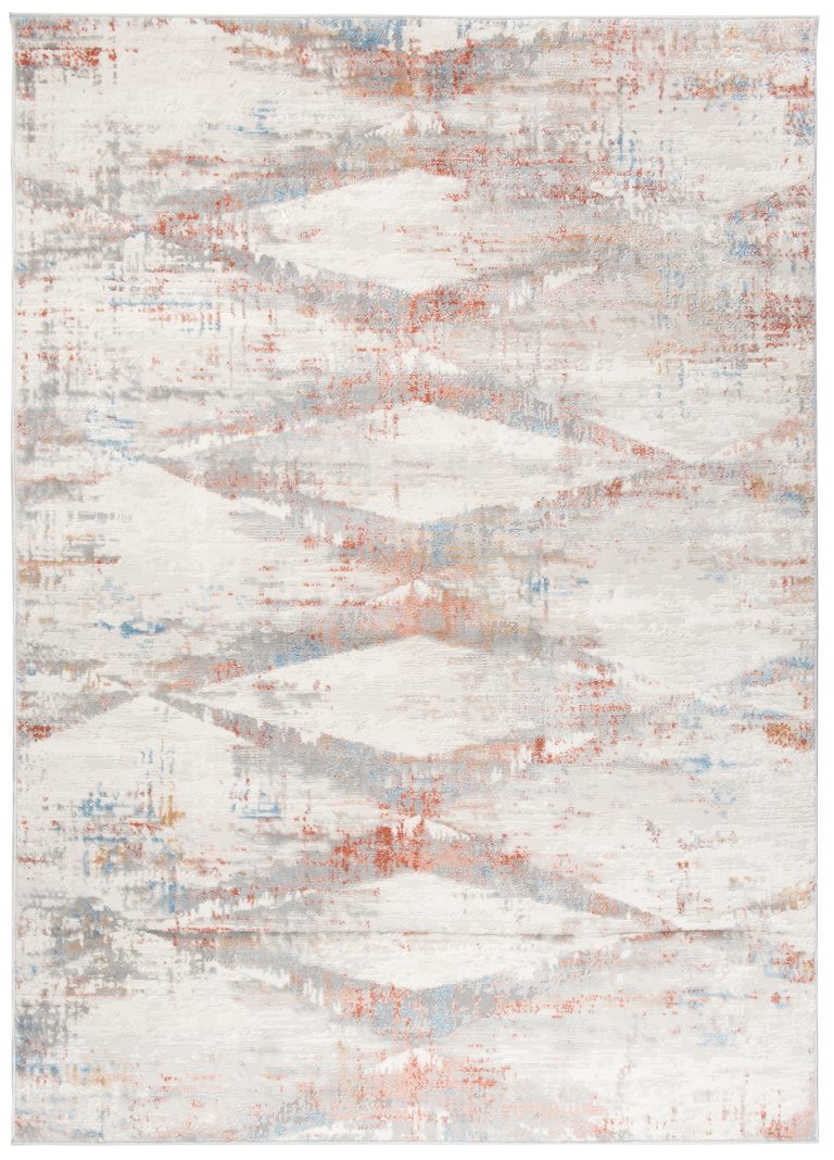 Teppich Valley Grau Lachsfarbe Geometrisch