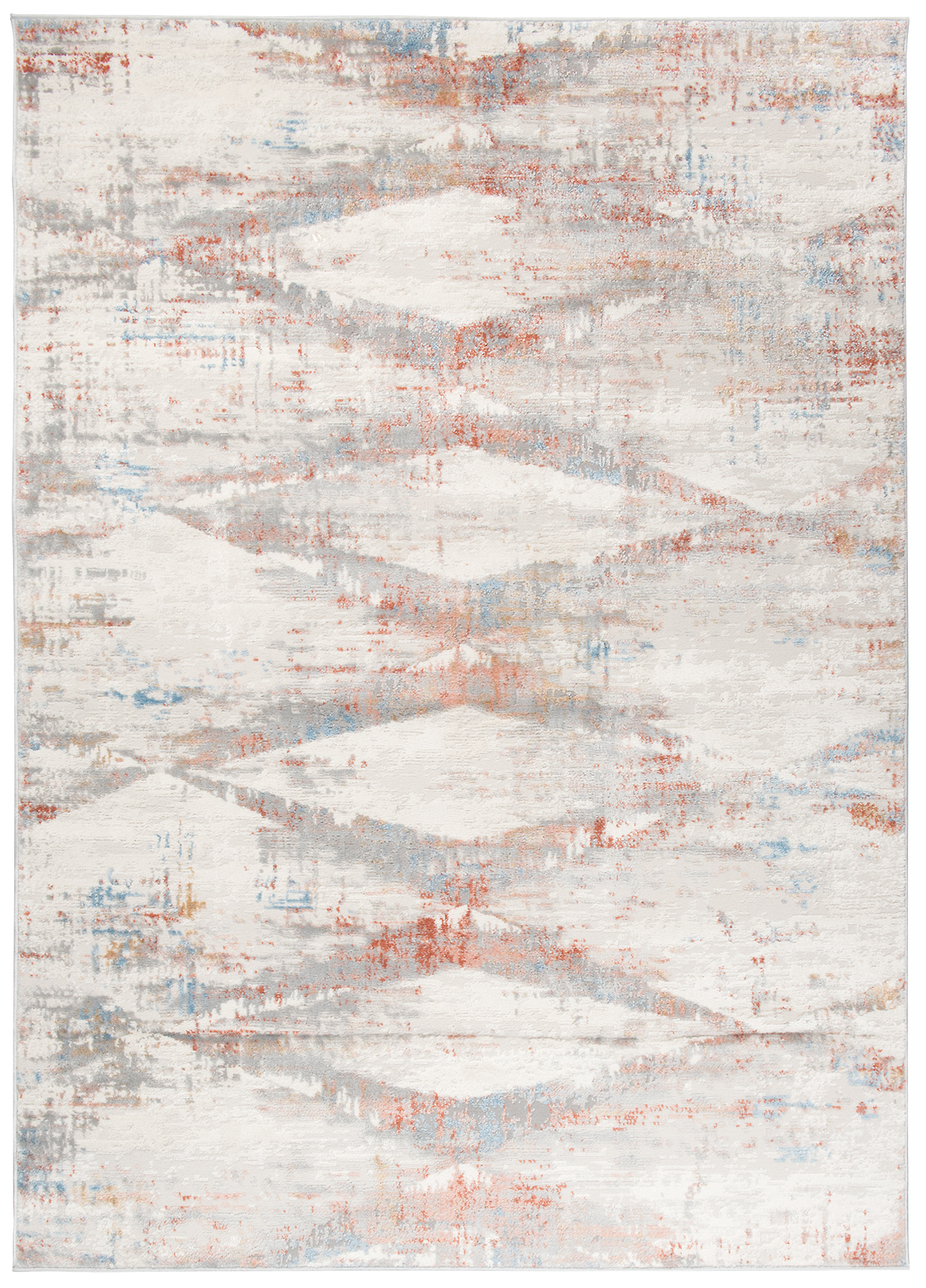 Teppich Valley Grau Lachsfarbe Geometrisch