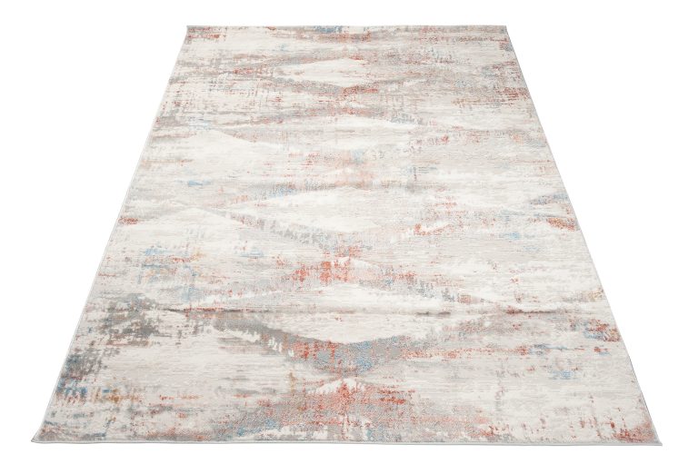 Teppich Valley Grau Lachsfarbe Geometrisch