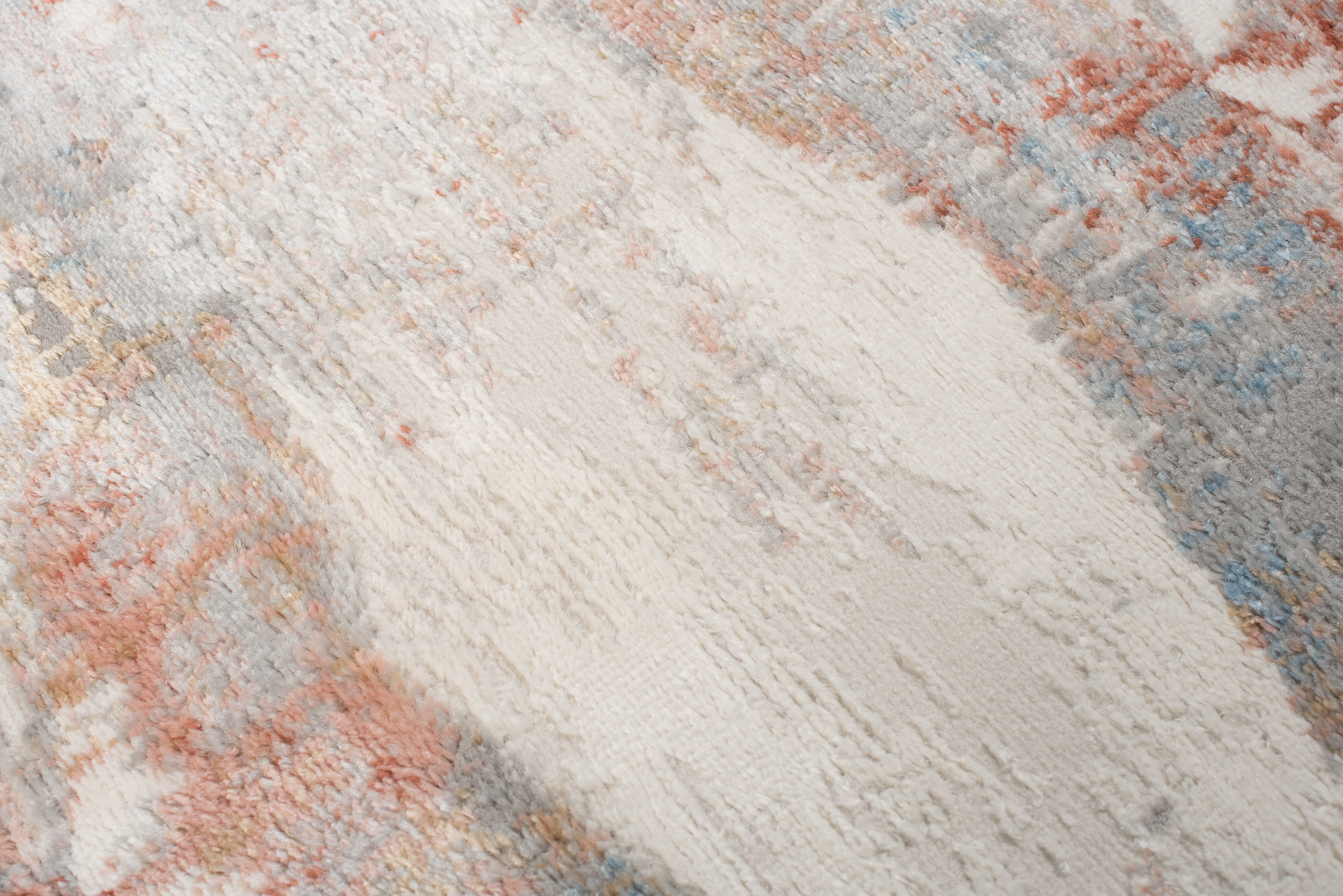 Teppich Valley Grau Lachsfarbe Geometrisch