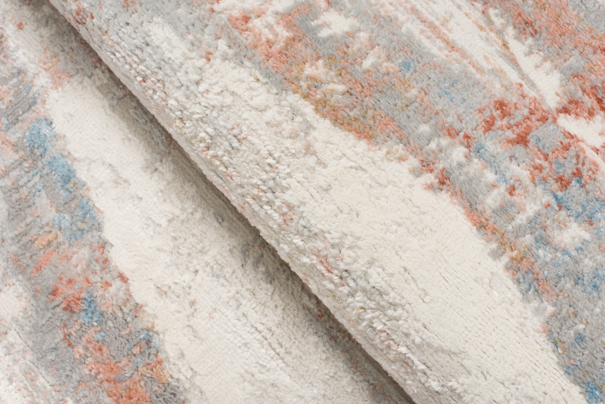 Teppich Valley Grau Lachsfarbe Geometrisch