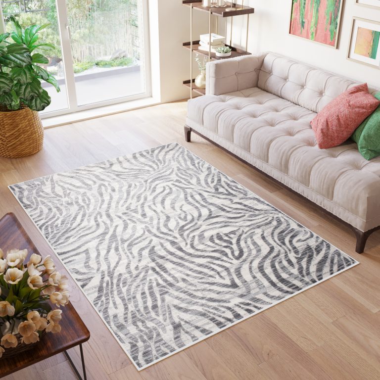 Teppich Valley Grau Abstrakt Zebra Streifen