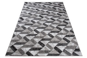 Teppich Maya Grau Schwarz Abstrakt Zigzags