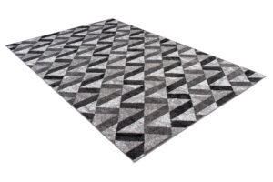Teppich Maya Grau Schwarz Abstrakt Zigzags