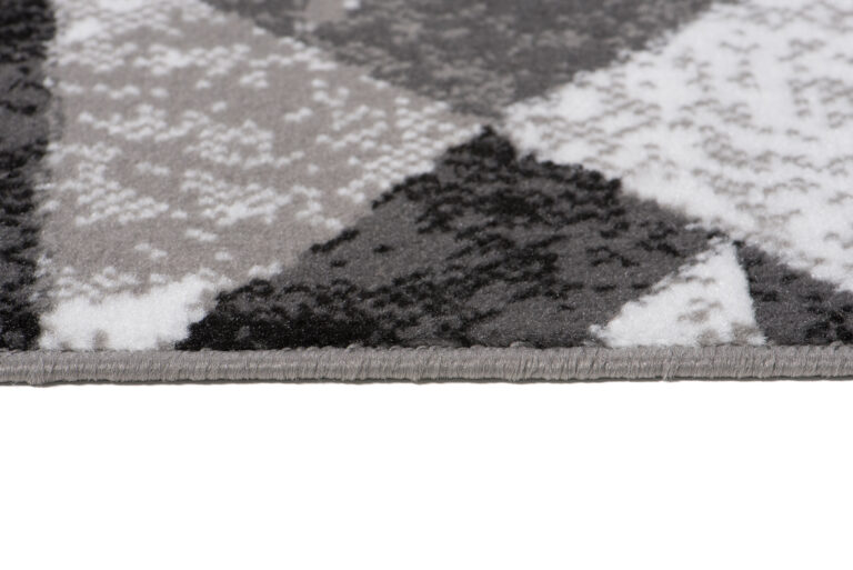 Teppich Maya Grau Schwarz Abstrakt Zigzags