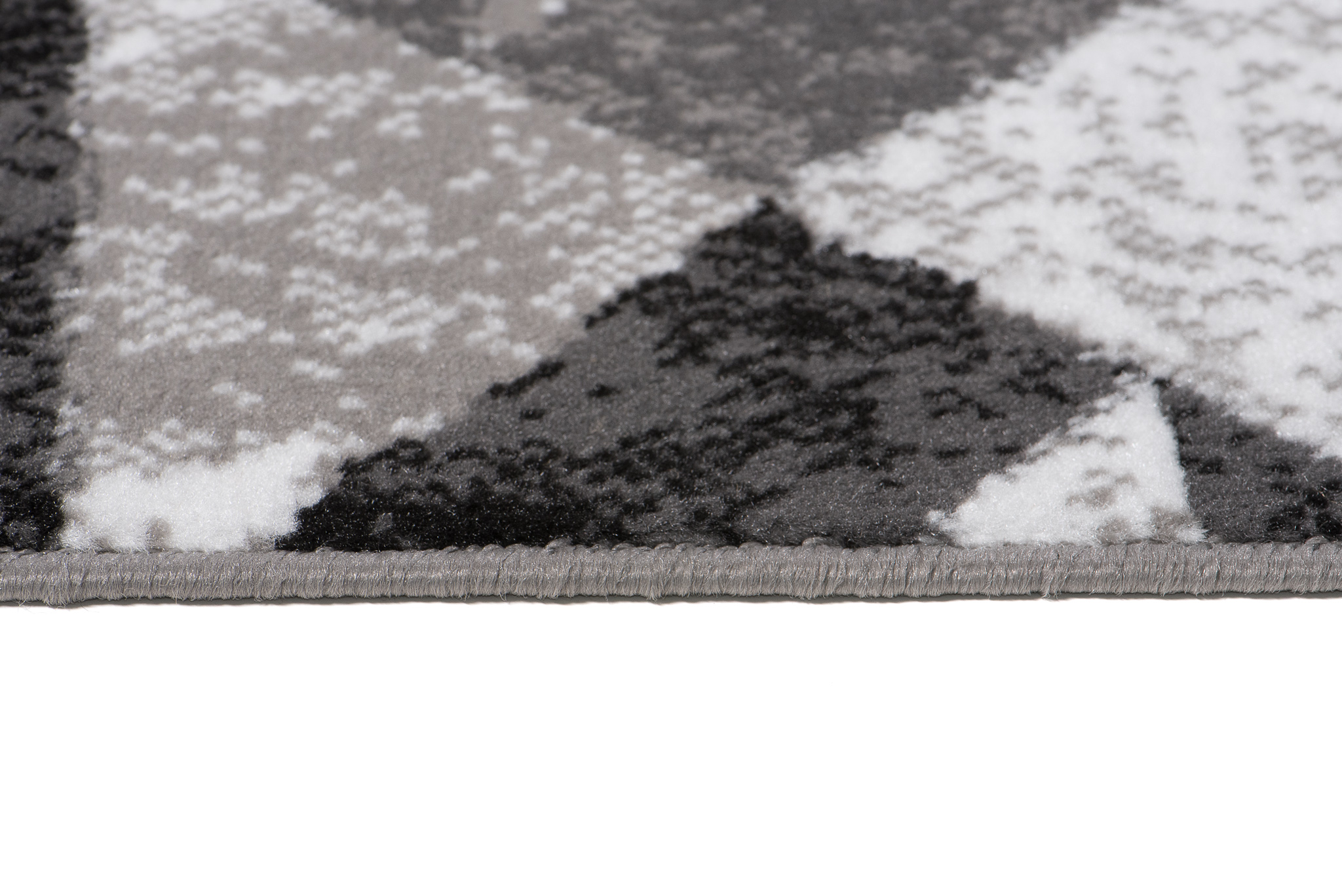 Teppich Maya Grau Schwarz Abstrakt Zigzags