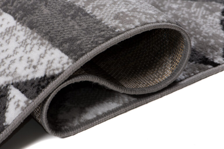 Teppich Maya Grau Schwarz Abstrakt Zigzags