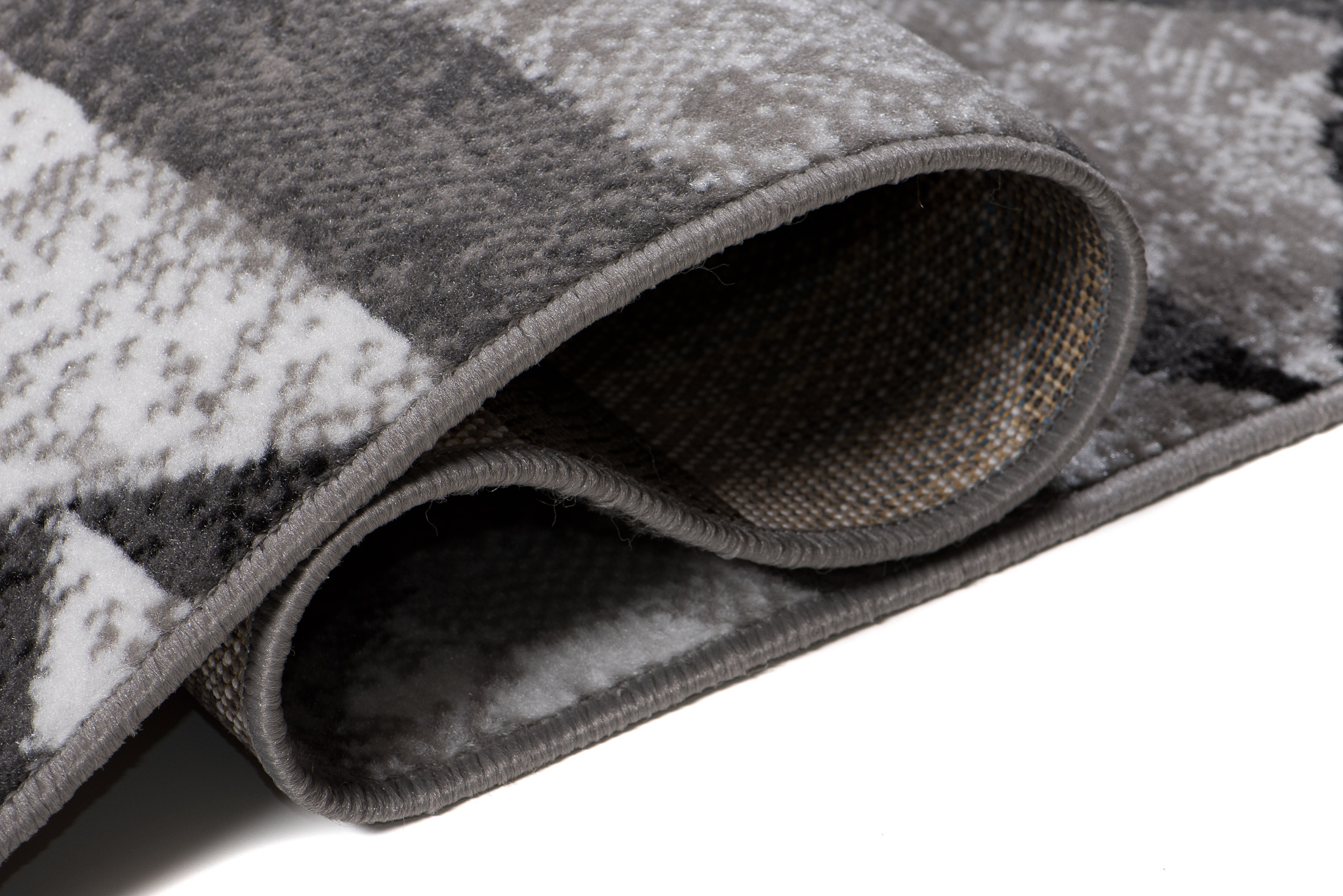 Teppich Maya Grau Schwarz Abstrakt Zigzags