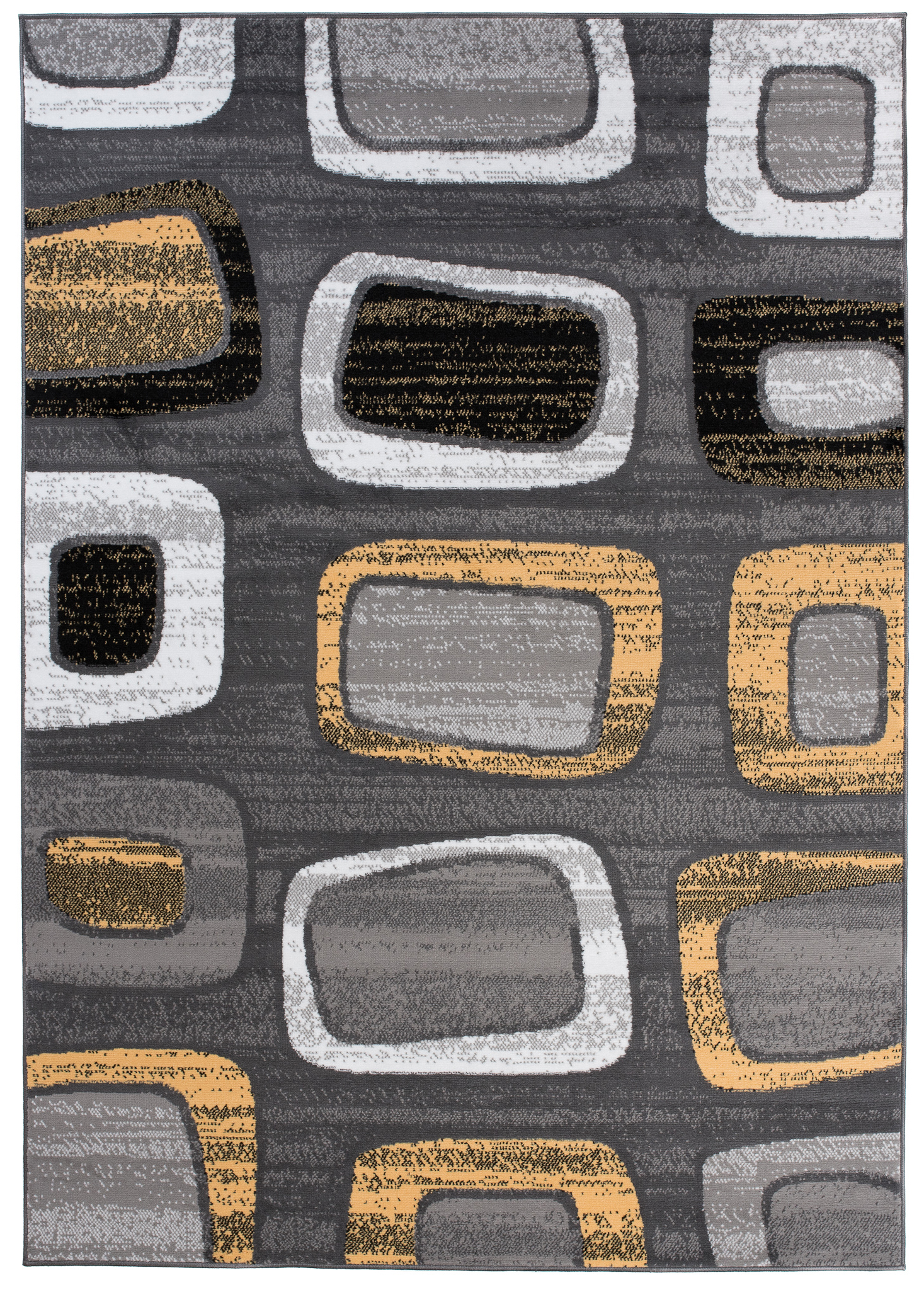 Teppich Maya Gelb Grau Geometrisch