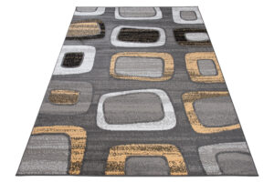 Teppich Maya Gelb Grau Geometrisch