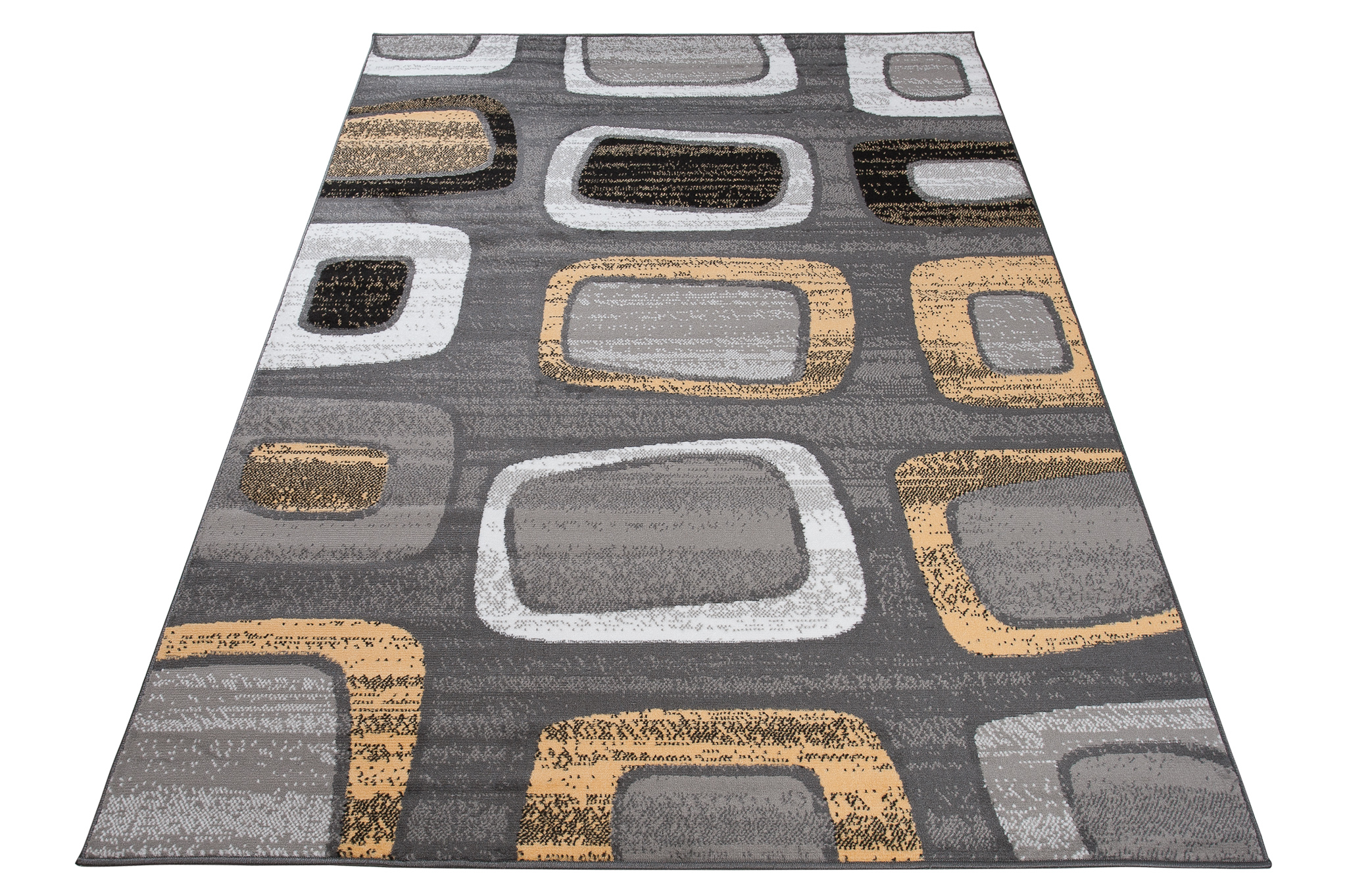 Teppich Maya Gelb Grau Geometrisch