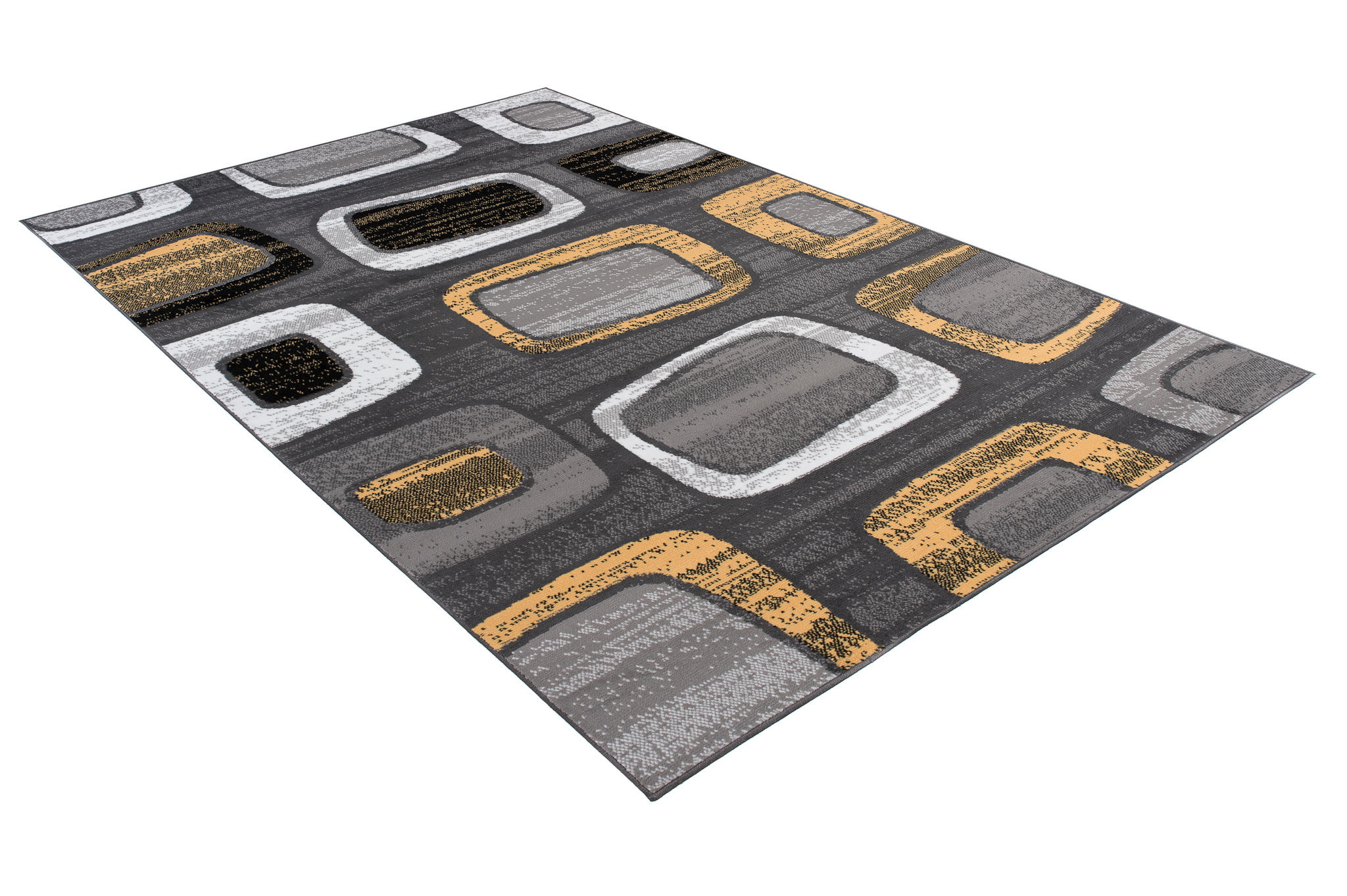 Teppich Maya Gelb Grau Geometrisch