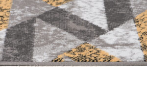 Teppich Maya Grau Gelb Abstrakt Zigzags