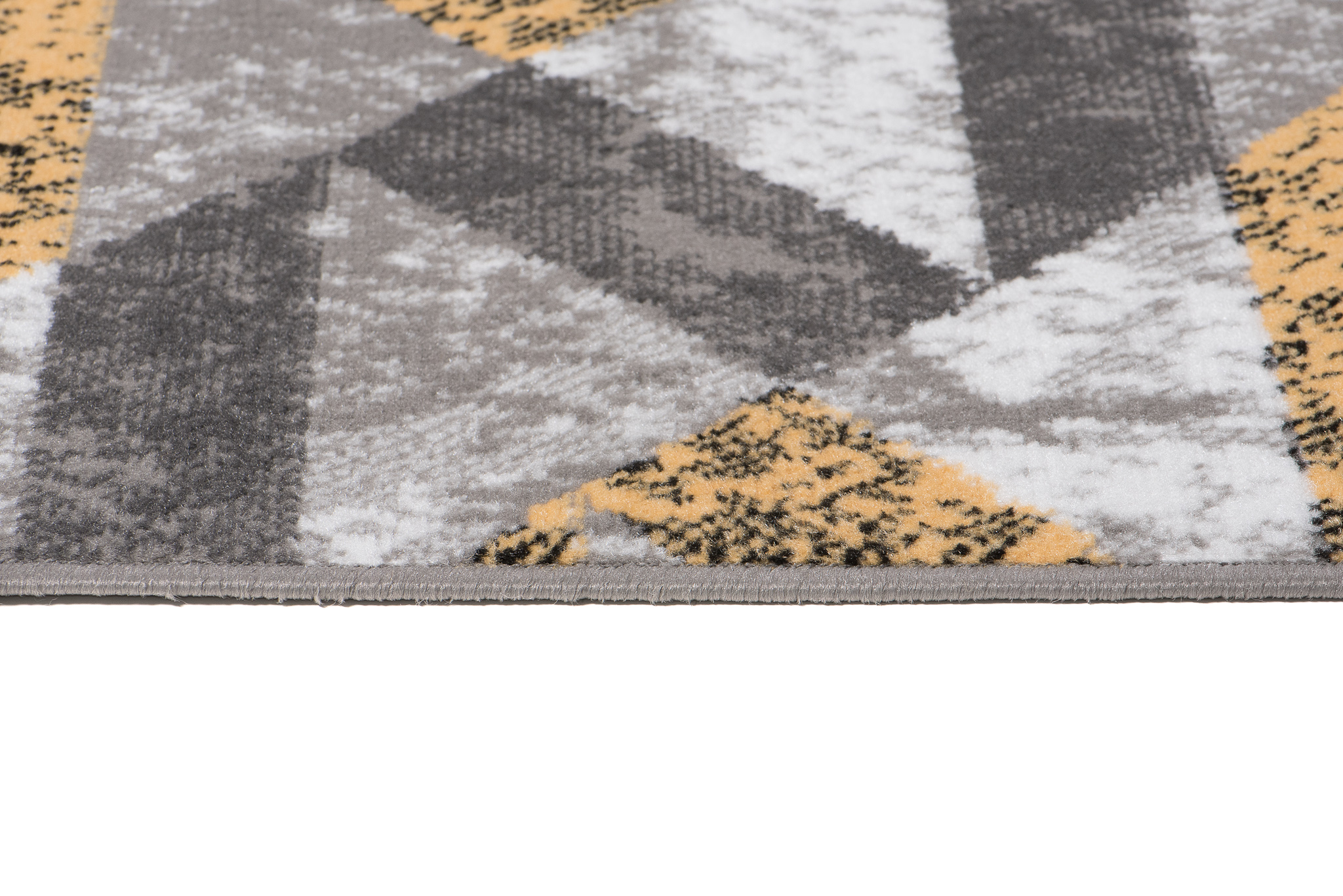 Teppich Maya Grau Gelb Abstrakt Zigzags